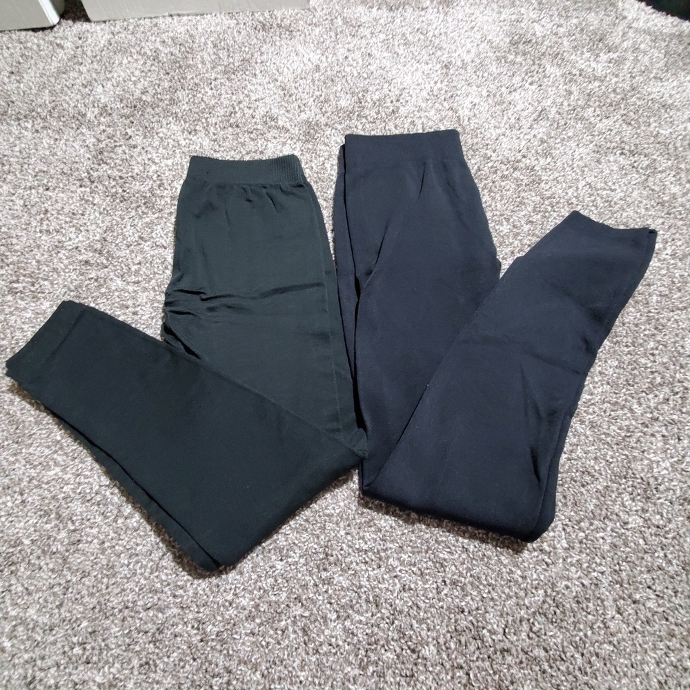 High waisted fleece leggings